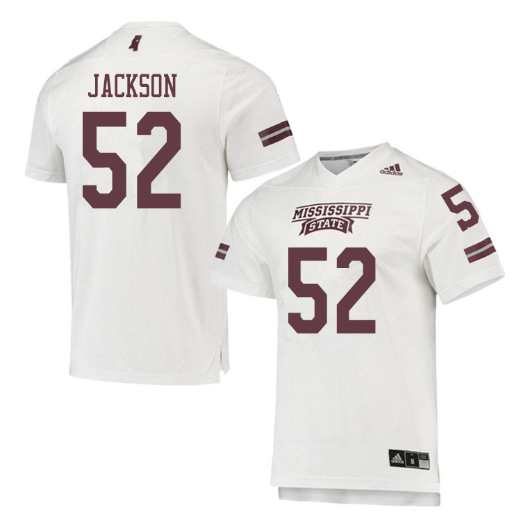 Men #52 Grant Jackson Mississippi State Bulldogs College Football Jerseys Sale-White